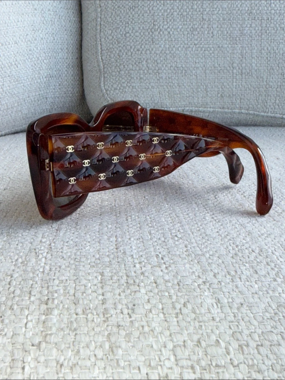 CHANEL Tortoiseshell Square Sunglasses